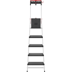 Trapladder Hailo L100, EN 131, met multifunctionele schaal en steunbeugel, tot 150 kg, 5 treden