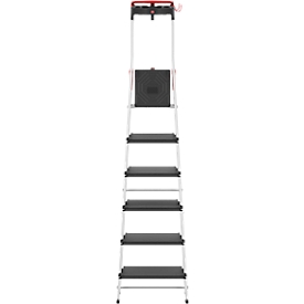 Trapladder Hailo L100, EN 131, met multifunctionele schaal en steunbeugel, tot 150 kg, 6 treden