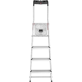 Trapladder Hailo L60, EN 131, met multifunctionele schaal en scharnierbescherming, tot 150 kg, 4 treden