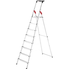 Trapladder Hailo L60, EN 131, met multifunctionele schaal en scharnierbescherming, tot 150 kg, 8 treden