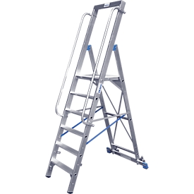 Trapladder, met groot platform, aluminium, met 4 treden