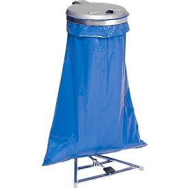Trash bag holder with pedal, galvanized