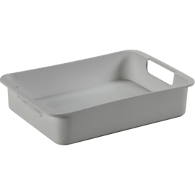 Tray Sunware®, size M, for Sigma Home Box with volume 24 l &amp; 32 l, L 340 x W 221 x H 68 mm, recycled polypropylene, light gray