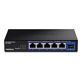 TRENDnet TEG-S5061 - Version v1.0R - Switch - unmanaged - 5 x 1/2.5G x 1 Gigabit / 10 Gigabit SFP+ - wandmontierbar