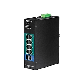 TRENDnet TI-PG102i-M - Switch - managed - 8 x 10/100/1000 (PoE+) + 2 x Gigabit SFP - an DIN-Schiene montierbar - PoE+ (240 W)