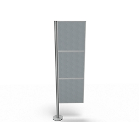 Trennwand Silent Office, 3 Elemente, H 2000 mm, hellgrau