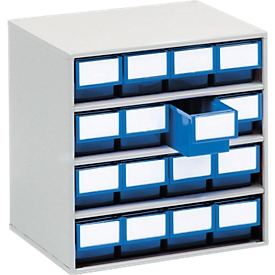 TRESTON 1630 Drawer Cabinet, 16 drawers, P 300 mm, blue