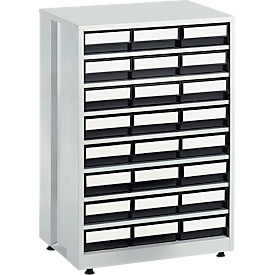 Treston Schubladenmagazin 2440 Gehäuse grau, 24 Schubladen Grau, 7 Böden, 240 kg, bis 336 Sortierungen