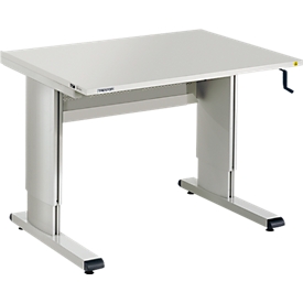 Treston werktafel serie WB, ESD-geleidend, met handslinger, in hoogte verstelbaar, 1073 mm