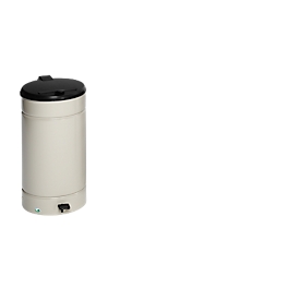 Tret Mülleimer Euro Pedal, für den Innenbereich, Volumen 60 l, mit Griff & Deckel, Ø 350 x H 700 mm, Edelstahl & Kunststoff, kieselgrau