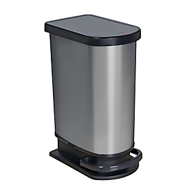 Treteimer Rotho mono PASO, 50 l, oval, Kunststoff, carbon metallic