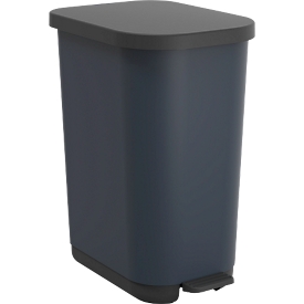 Treteimer Rotho Ribo, Volumen 35 l, mit Deckel und Inneneimer, L 400 x B 285 x H 513 mm, Recycling-Kunststoff, blau