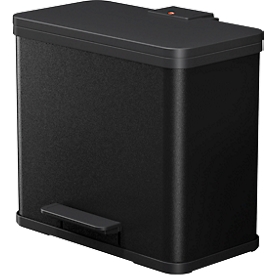 Tretmülleimer Hailo Öko Trio Plus L, 3 x 9 l, rechteckig, Stahlblech, schwarz