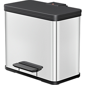 Tretmülleimer Hailo Trio Plus L, 3 x 9 l, rechteckig, aus Edelstahl