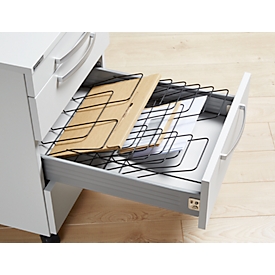 Trieur de classement incliné pour tiroirs de profondeur 600 mm - 7 divisions - notre marque Schäfer Shop Select 