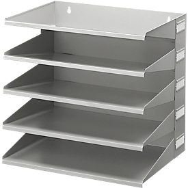 Trieur horizontal en métal DURABLE, en métal, 5 compartiments gris clair