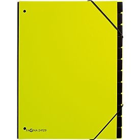 Trieur Trend PAGNA, pour format A4, carton, 12 compartiments, vert tilleul
