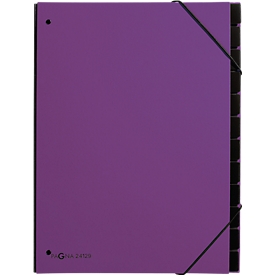 Trieur Trend PAGNA, pour format A4, carton, 12 compartiments, violet