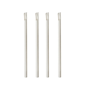 Trinkhalme Papstar Pure, mit Löffel, Einweg, L 200 x Ø 8 mm, aus FSC®-zertifiziertem Papier, weiß, 100 Stück