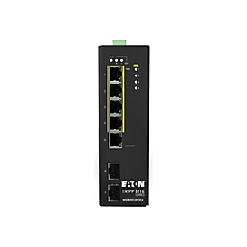 Tripp Eaton Tripp Lite series 5-Port Lite Managed Industrial Gigabit Ethernet Switch - 10/100/1000 Mbps, PoE+ 30W, 2 GbE SFP Slots, -10° to 60°C, DIN Mount - Switch - Smart - 5 x 10/100/1000 (PoE+)