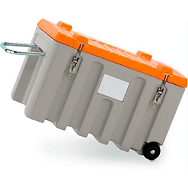 Trolley CEMO CEMbox 150, polyethyleen, 150 l, L 800 x B 600 x H 530 mm, stapelbaar, geel