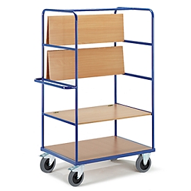 Trolley with 3 folding shelves, 1000 x 800 mm