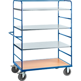 Trolley with shelves, 3 shelves galvanized, L 1000 x 700 mm