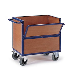 Trolley with wooden box, 965 x 665 mm