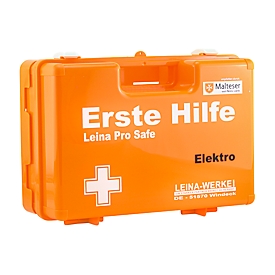 Trousse de premiers secours Pro Safe DE, plastique ABS, orange, contenu conforme à la norme DIN 13157 Electro