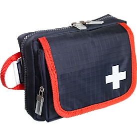 Trousse de secours TRAVEL, avec remplissage selon les besoins pour les déplacements, L 170 x P 60 x H 120 mm, nylon, bleu-rouge