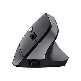 Trust Bayo II - Vertikale Maus - ergonomisch - Für Rechtshänder - optisch - 6 Tasten - kabellos - 2.4 GHz - kabelloser Empfänger (USB)