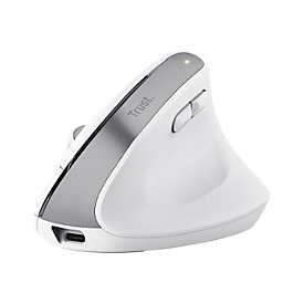 Trust Bayo+ - Vertikale Maus - für mehrere Geräte - ergonomisch - Für Rechtshänder - optisch - 6 Tasten - kabellos - 2.4 GHz, Bluetooth - kabelloser Empfänger (USB)