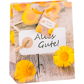 TSI Geschenktasje All the best, medium, B 180 x D 100 x H 230 mm, vorstbestendig, set van 30 Motief: Bloem