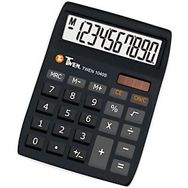 Twen 1040 S Tischrechner 10-stellig, MarkUp-Kalkulation & Prozent, 3-Tasten-Speicher, Korrekturtaste, kompakt, Kartonverpackung