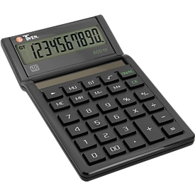 Twen Eco 10 desktop calculator, solar powered, 10-digit display, MU and GT functions