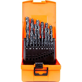Twist drill set Projahn HSS-R DIN 388, 25 short drills type N ECO, each 1 x Ø 1-13 mm, increasing by 0.5 mm, in plastic case
