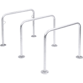 U-shaped bicycle rack WSM, bilateral, W 1000 x D 48 x H 800 mm, stainless steel V2A, to be fixed with dowels