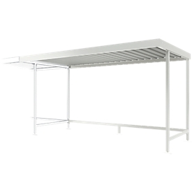 Überdachungssystem Modell Leipzig, einseitig, Anbaueinheit, T 2200 mm, B 4300 mm, verzinkt