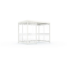 Überdachungssystem WSM Köln K3 c/b, B 3180 x T 2165 x H 2510 mm, Bausatz, verkehrsweiss RAL 9016