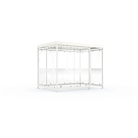 Überdachungssystem WSM Köln K3 d/b, B 3180 x T 2165 x H 2510 mm, Bausatz, verkehrsweiß RAL 9016