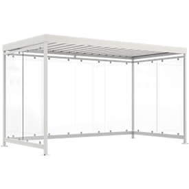 Überdachungssystem WSM Köln K4 b/b, B 4195 x H 2510 x T 2165 mm, lichte H 2360, als Bausatz o. fertig montiert, grauweiß