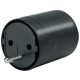 Übergangsstecker DE auf CH, Typ T12, 3-polig, schwarz