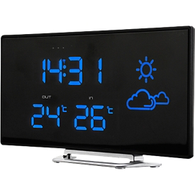 Uhrenradio Soundmaster FUR100, UKW PLL, mit Wetterstation + Außensensor, Curved Design, schwarz