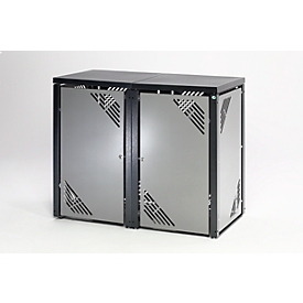 Uitbreidingsstuk MBSE 3, plaatstalen coating, met klapdeksel, voor vuilcontainers van 120 l en 240 l