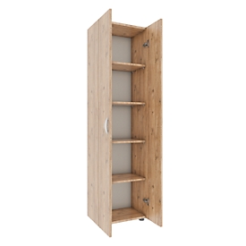 Ulas archiefkast, 5 dossierhoogtes, 4 legborden, voor ca. 35 dossiers, vleugeldeuren, B 490 x D 340 x H 1780 mm, hout, honing eiken