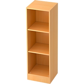 ULM boekenkast, 3 OH, spaanplaat, B 406 x D 400 x H 1270 mm, beukendecor