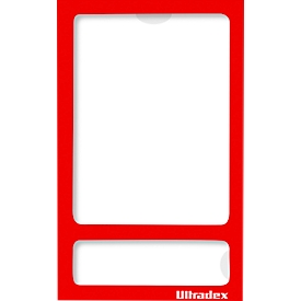 Ultradex fotokader, magnetisch, transparant petfolie, voor A5, rood, 5 stuks