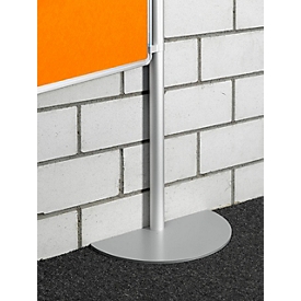 Ultradex Standfuß, Halbkreis, für Ultradex Stellwände, Ø 230 mm, Stahl, weißaluminium RAL 9006