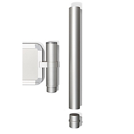 Ultradex Topperrohr, für Ultradex Stellwand-Standrohre, Ø 40 x L 300 mm, Aluminium, silber