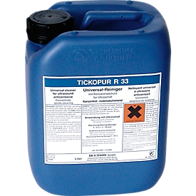 Ultraschall-Reinigungskonzentrat TICKOPUR R 33, mild-alkalisch, mit Korrosionsschutz, Kanister 5 l